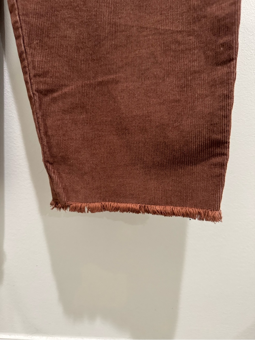 Aerie Brown Corduroy Cropped Overalls Utility Jumpsuit Raw Hem Medium - Picture 8 of 13